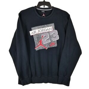 Jordan Brand Sweatshirt Men XXL Black Elephant Print Jumpman 23 Graphic Crewneck
